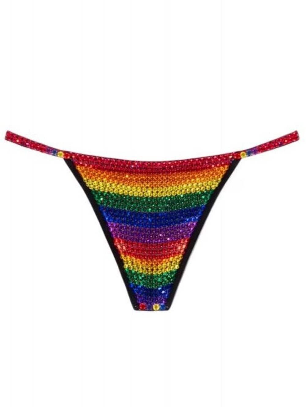 Rainbow Stripe Crystal Rhinestone Pantie Choose Style & Size XS-3X New